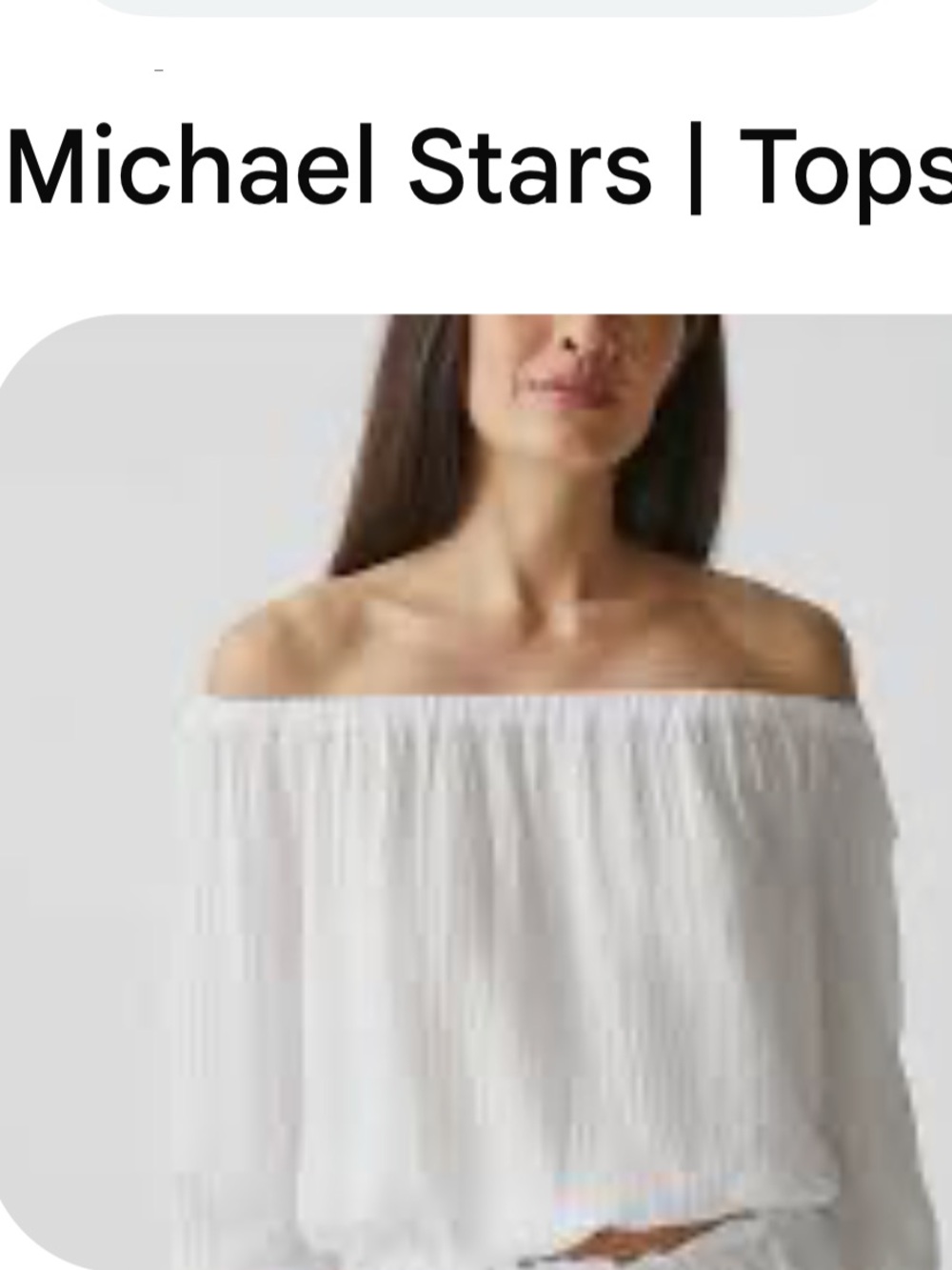 Michael Stars White Off-Shoulder Women's Top Double GAUZE DMG47